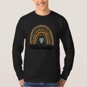 Mathelehrer Leopard Regenbogen Zurück zur Schule L T-Shirt