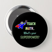 Mathelehrer, Superheld Button (Vorne & Hinten)