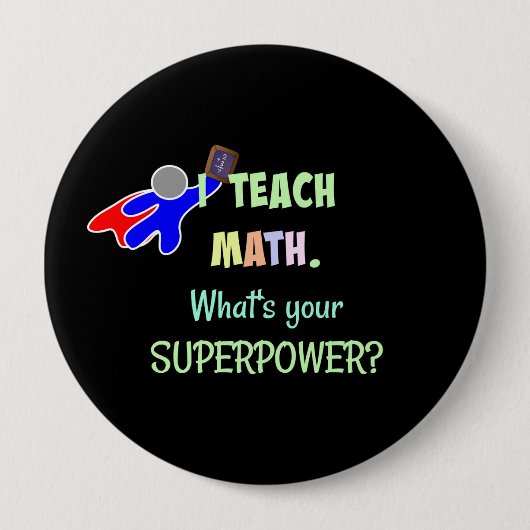Mathelehrer, Superheld Button (Vorderseite)