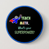 Mathelehrer, Superheld Button (Vorderseite)