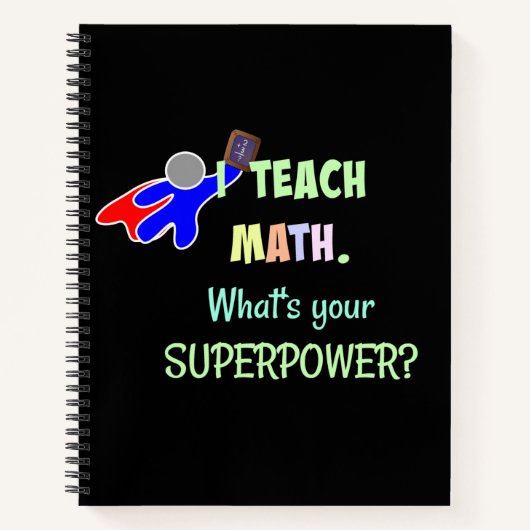 Mathelehrer, Superheld Notizblock (Vorderseite)