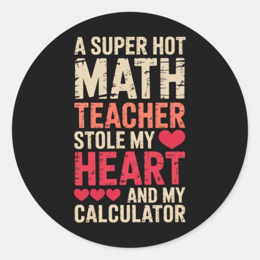 Mathelehrer Valentinstag Algebra Analysis Liebe Runder Aufkleber (Vorderseite)