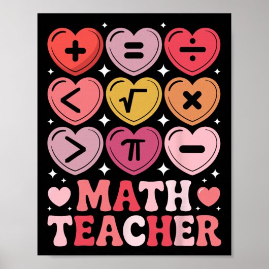 Mathelehrer Valentinstag Math Operation Symbol Poster (Vorne)