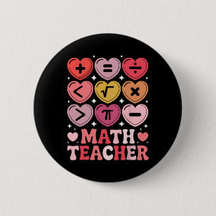 Mathelehrer Valentinstag Mathe-Operationssymbol Button