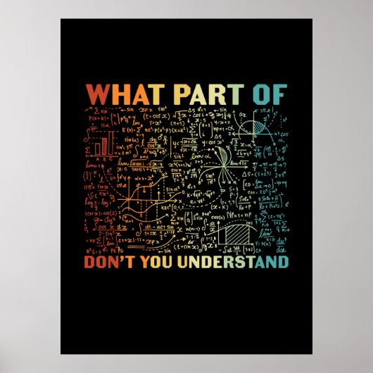 Mathelehrer, welcher Teil der Mathematik Poster (Vorne)