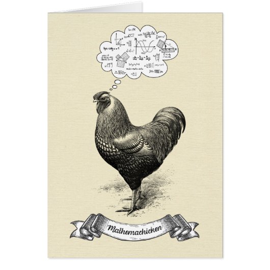 Mathemachicken Funny Math Chicken Joke Card (Vorne)