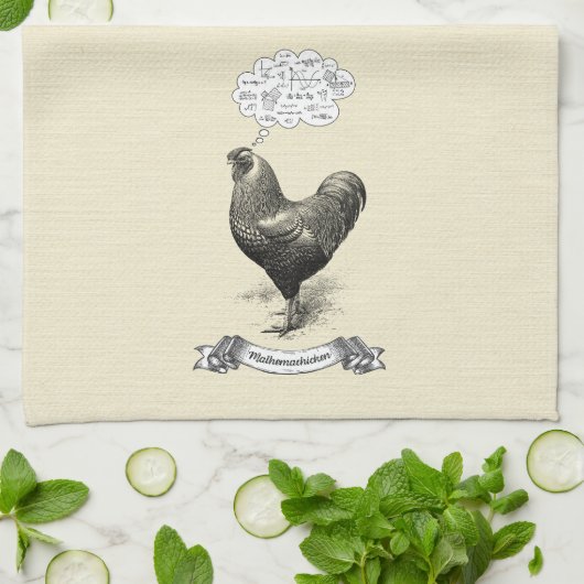 Mathemachicken Funny Math Chicken Pun Joke Geschirrtuch (Gefaltet)