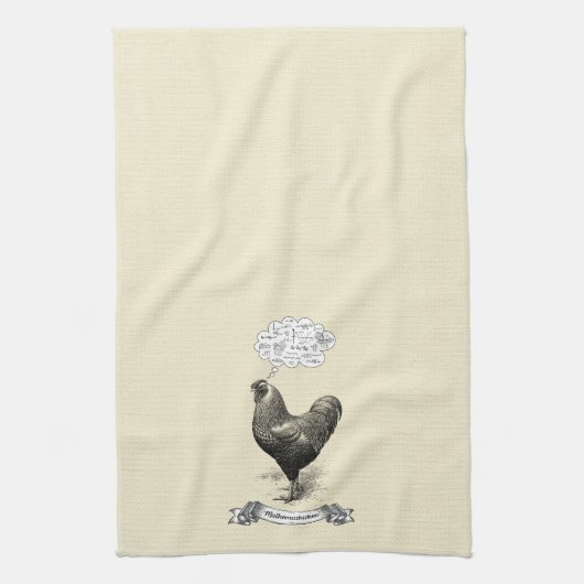 Mathemachicken Funny Math Chicken Pun Joke Geschirrtuch (Vertikal)