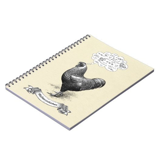 Mathemachicken Funny Math Chicken Pun Joke Notizblock (Linke Seite)