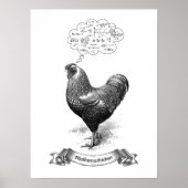 Mathemachicken Funny Math Chicken Pun Joke Poster (Vorne)