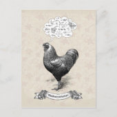 Mathemachicken Funny Math Chicken Pun Joke Postkarte (Vorderseite)