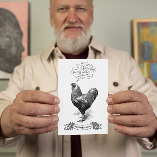 Mathemachicken Funny Math Chicken Pun Joke Postkarte
