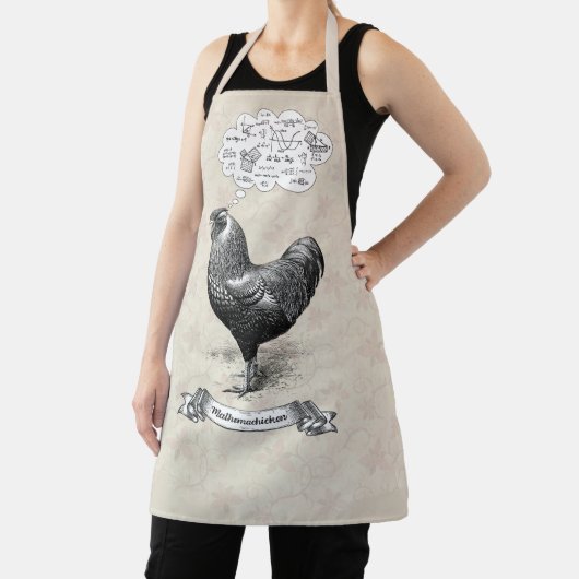 Mathemachicken Funny Math Chicken Pun Joke Schürze (InSitu)