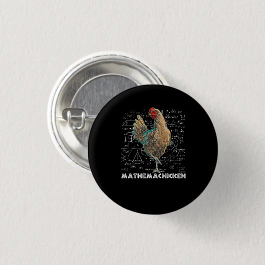 Mathemachicken I Liebe Chicken Funny Math Lover Ma Button (Vorne & Hinten)