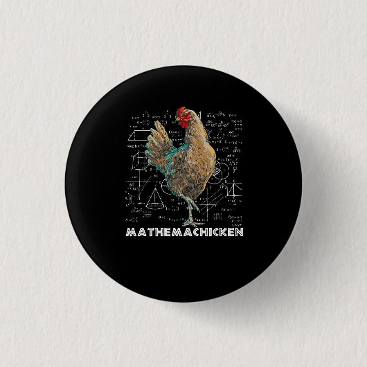 Mathemachicken I Liebe Chicken Funny Math Lover Ma Button (Vorderseite)