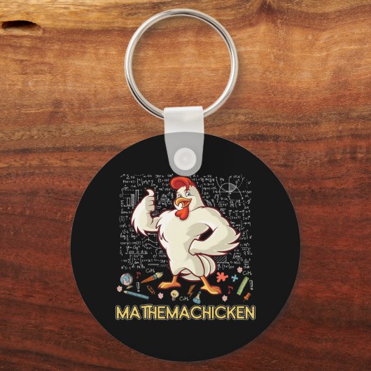 Mathemachicken Math Lover Funny Chicken Schlüsselanhänger (Vorderseite)