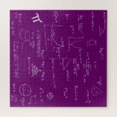 Mathematic Formulas and Equations Purple and White Puzzle (Horizontal)