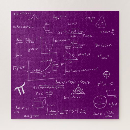 Mathematic Formulas and Equations Purple and White Puzzle (Vertikal)