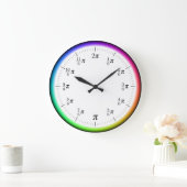 Mathematical π Time Wall Clock with Rainbow Circle Große Wanduhr (Zuhause)