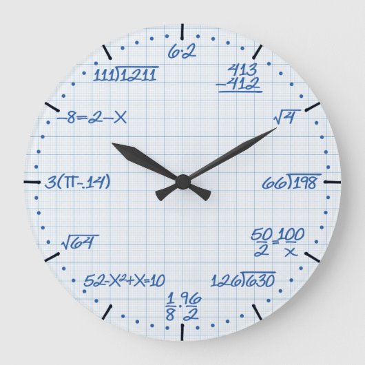 Mathematical Equations Clock Große Wanduhr (Vorderseite)