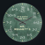 Mathematical Equations Personalizable Clock Große Wanduhr<br><div class="desc">A unique mathematical equations chalkboard personalizable decorative wall clock. A great addition to any home,  school or office. Also makes a great gift idea for any teacher or professor.</div>