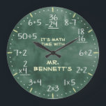 Mathematical Equations Personalizable Clock Große Wanduhr<br><div class="desc">A unique mathematical equations chalkboard personalizable decorative wall clock. A great addition to any home,  school or office. Also makes a great gift idea for any teacher or professor.</div>