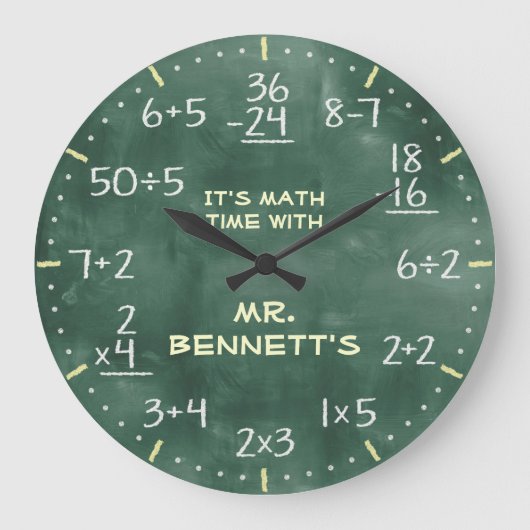 Mathematical Equations Personalizable Clock Große Wanduhr (Vorderseite)