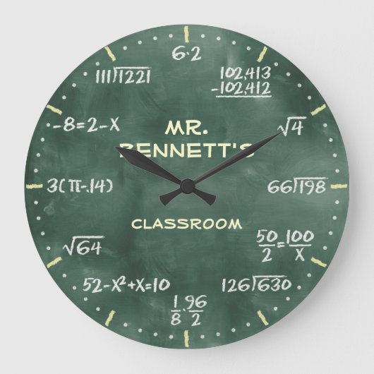 Mathematical Equations Personalizable Clock Große Wanduhr (Vorderseite)