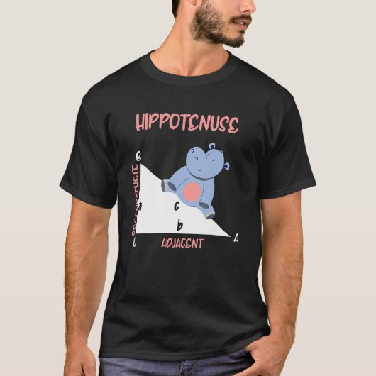 Mathematician Hippotenuse Hippo Triangle T-Shirt (Vorderseite)