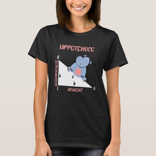 Mathematician Hippotenuse Hippo Triangle T-Shirt (Vorderseite)