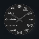 Mathematics Chalkboard Clock - Mathematician Runde Wanduhr<br><div class="desc">Perfect clock for math student,  teachers,  engineers,  physicists,  doctors,  dentists,  or anyone who just likes a creative chalkboard-like clock</div>