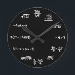 Mathematics Chalkboard Clock - Mathematician Runde Wanduhr<br><div class="desc">Perfect clock for math student,  teachers,  engineers,  physicists,  doctors,  dentists,  or anyone just likes a creative chalkboard-like clock</div>