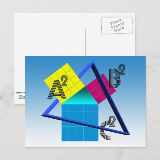 Mathematics, colorful design postkarte (Vorne/Hinten)
