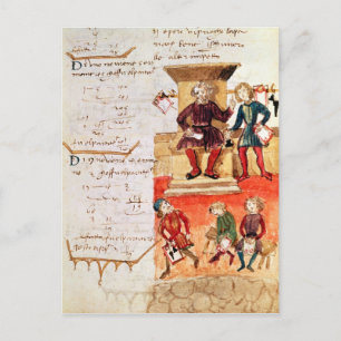 Mathematics Lesson, from a mathematical treatise Postkarte