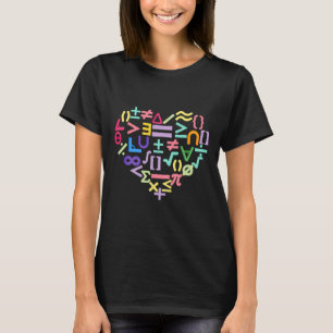 Mathematics Symbols Heart Fun Valentinstag Math T-Shirt
