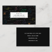 Mathematics Teacher Tutor Equations Math Formulas Visitenkarte (Vorne/Hinten)