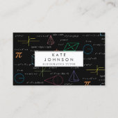 Mathematics Teacher Tutor Equations Math Formulas Visitenkarte (Vorderseite)