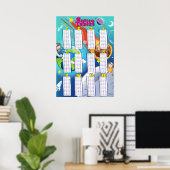 Mathematik Addition Tables Niedliche Astronauten Poster (Heimbüro)