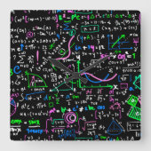 Mathematik-Bildung Quadratische Wanduhr (Vorderseite)