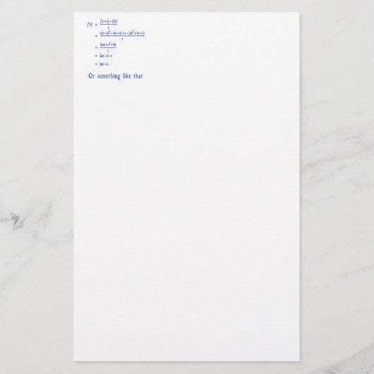 Mathematik Briefpapier (Vorderseite)
