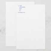 Mathematik Briefpapier (Vorne/Hinten)