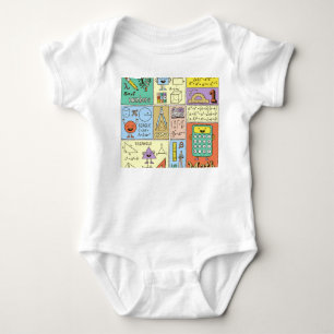 Mathematik, bunte Vintage Banner. Baby Strampler