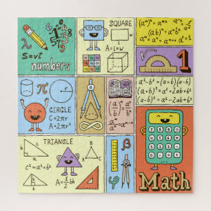 Mathematik, bunte Vintage Banner. Puzzle