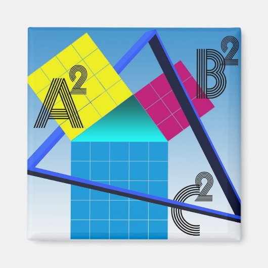 Mathematik, buntes Design Magnet (Vorne)