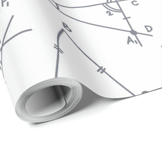Mathematik Calculations Illustrations School Teach Geschenkpapier (Rolleneckpunkt)