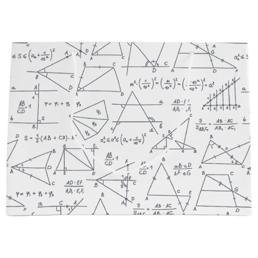 Mathematik Calculations Illustrations School Teach Große Geschenktüte (Vorderseite)