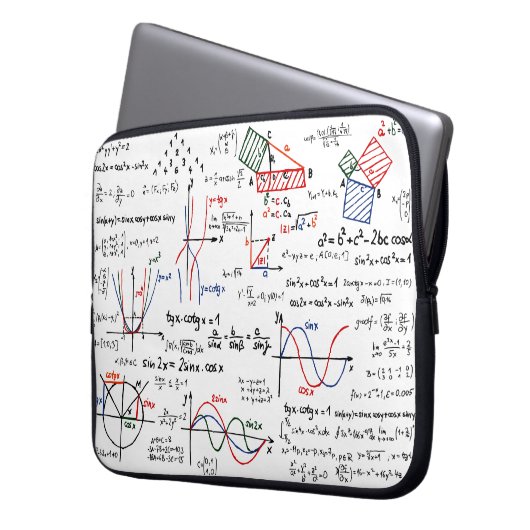 Mathematik Cheat Sheet Laptop Sleeve (Vorderseite Links)