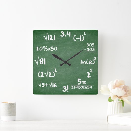 Mathematik Clock für Mathematiker Quadratische Wanduhr (Zuhause)