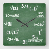 Mathematik Clock für Mathematiker Quadratische Wanduhr (Vorderseite)