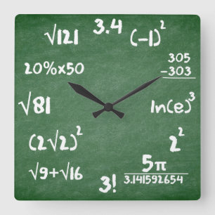 Mathematik Clock für Mathematiker Quadratische Wanduhr